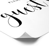 Zwarte Vetgedrukte Script Gelieve Ons Gastboek Te Poster (Hoek)