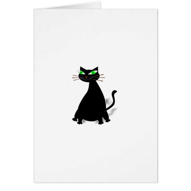Zwarte vetkat met groene ogen (Voorkant)