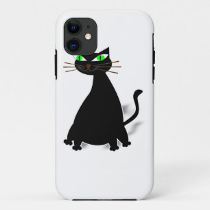 Zwarte vetkat met groene ogen Case-Mate iPhone case