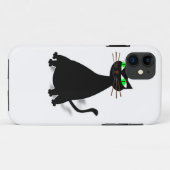 Zwarte vetkat met groene ogen Case-Mate iPhone case (Achterkant (horizontaal))
