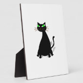 Zwarte vetkat met groene ogen fotoplaat (Zijkant)