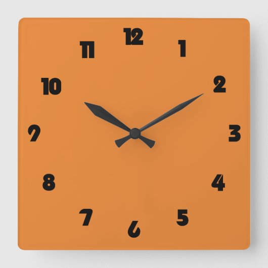Zwarte vetnummers op Oranje wcn Vierkante Klok (Voorkant)