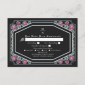 Zwarte Victoriaans Gotische Rozen Doornen bruiloft Informatiekaartje (Voorkant)