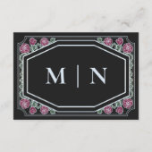 Zwarte Victoriaans Gotische Rozen Doornen bruiloft Informatiekaartje (Achterkant)