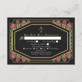 Zwarte Victoriaans Gotische Rozen Doornen bruiloft Informatiekaartje (Voorkant)