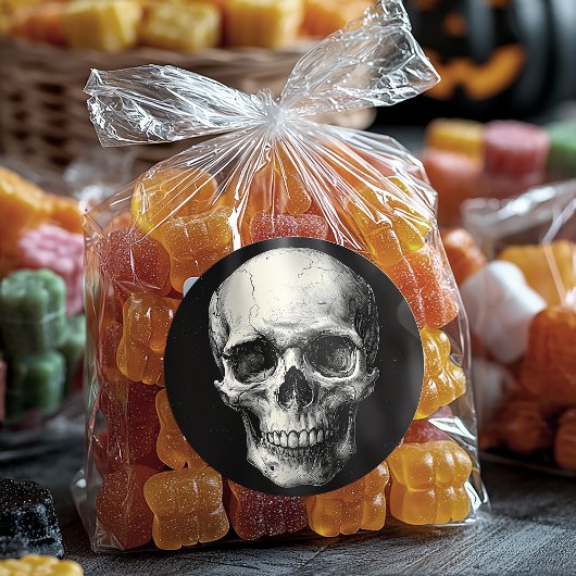  zwarte Victoriaans gotische schedel etsen gunst Ronde Sticker