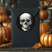  zwarte Victoriaans gotische schedel etsen gunst Ronde Sticker