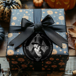 Zwarte Victoriaans Gotische Schedel Etsen Memento  Ronde Sticker