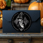 Zwarte Victoriaans Gotische Schedel Etsen Memento  Ronde Sticker