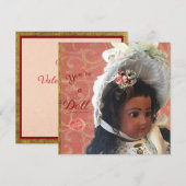 Zwarte Victoriaanse pop wenskaart Feestdagenkaart (Voorkant / Achterkant)
