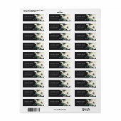 ZWARTE VIERENDE WITTE WATERVERF BUNCHADRES ETIKET (Full Sheet)