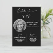 Zwarte viering van het leven begrafenismonument kaart (Staand voorkant)