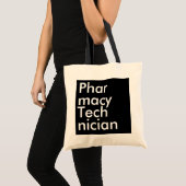Zwarte Vierkant Apotheekmedewerker Tote Bag (Voorkant (product))