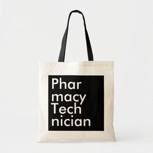 Zwarte Vierkant Apotheekmedewerker Tote Bag (Voorkant)