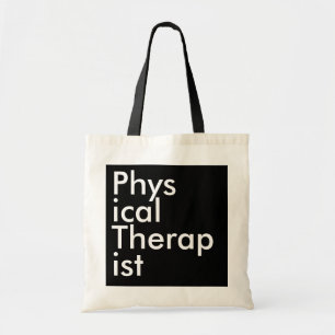Zwarte Vierkant Fysiotherapeut Tote Bag
