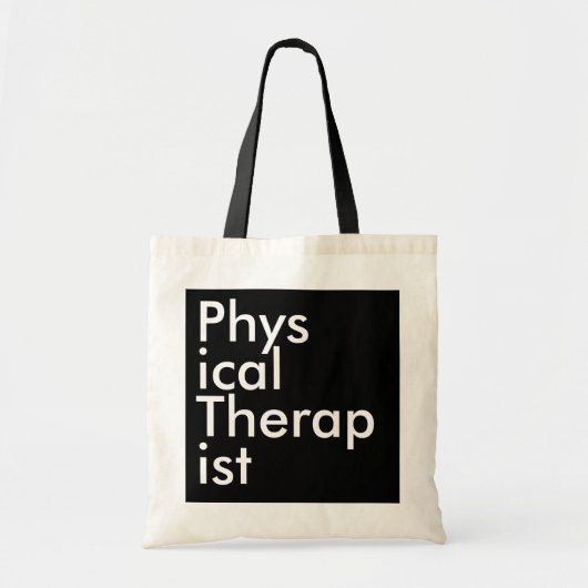 Zwarte Vierkant Fysiotherapeut Tote Bag (Voorkant)