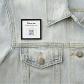 Zwarte Vierkante Badge Naam Tag Logo Magnetisch of (In situ)