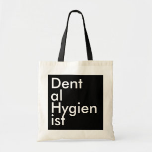 Zwarte Vierkante Tandhygiënist Tote Bag