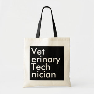 Zwarte Vierkante Veterinaire Technicus Tote Bag