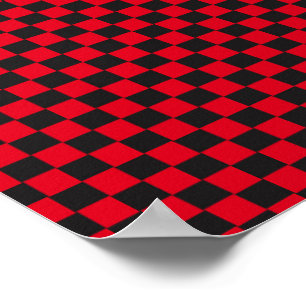 Zwarte Vierkanten Rood Lieveheersbeestje Kleuren K Poster