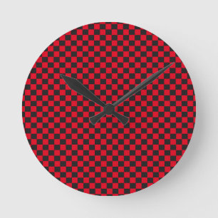 Zwarte Vierkanten Rood Lieveheersbeestje Kleuren K Ronde Klok