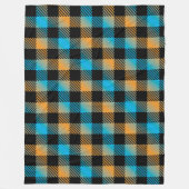 Zwarte vierkantjes fleece deken (Voorkant)