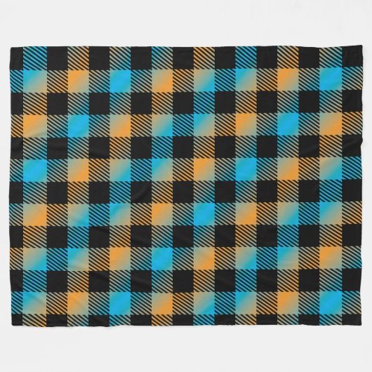 Zwarte vierkantjes fleece deken (Voorkant (Horizontaal))