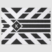 Zwarte vierzijdige strepen, monogram weefselpapier tissuepapier (Voorkant)