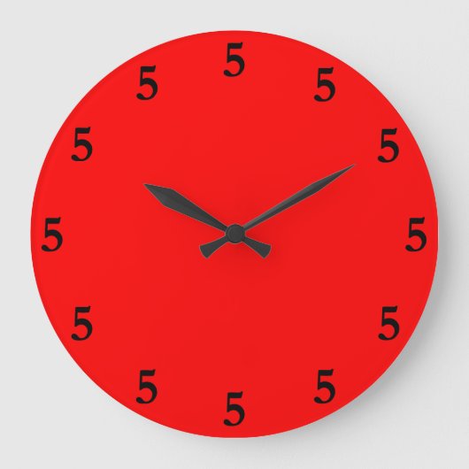 Zwarte Vijf-klok ergens in het rood Grote Klok (Voorkant)