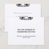Zwarte vilt deco bruiloft inclusief RSVP reactie Kaartje (Voorkant / Achterkant)