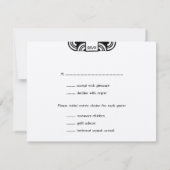 Zwarte vilt deco bruiloft inclusief RSVP reactie Kaartje (Achterkant)