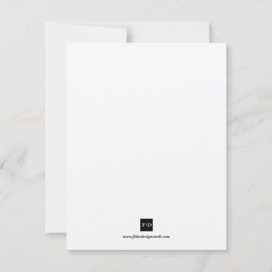 Zwarte vilt formele bruiloft met de platte datumka save the date (Achterkant)