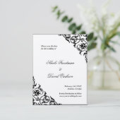 Zwarte vilt formele bruiloft met de platte datumka save the date (Staand voorkant)