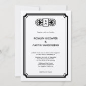 Zwarte viltkunst deco retro Hollywood glam bruilof Kaart (Voorkant)