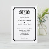 Zwarte viltkunst deco retro Hollywood glam bruilof Kaart (Staand voorkant)