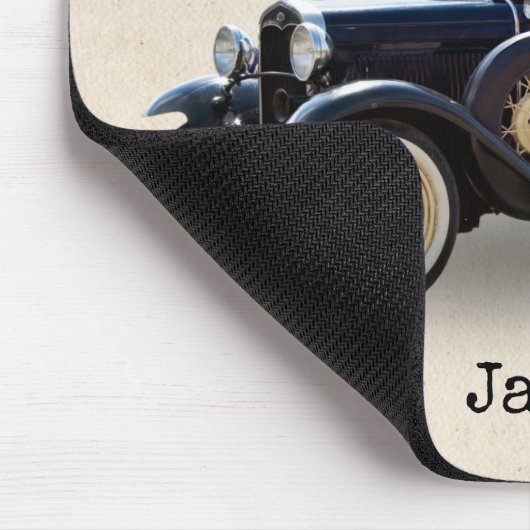 Zwarte Vintage-auto Muismat (Hoek)