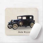 Zwarte Vintage-auto Muismat (Met muis)