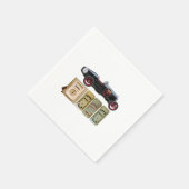 Zwarte Vintage-auto Servetten (Hoek)