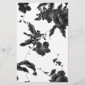 Zwarte Vintage Bloempatroon Blank Flyer (Achterkant)