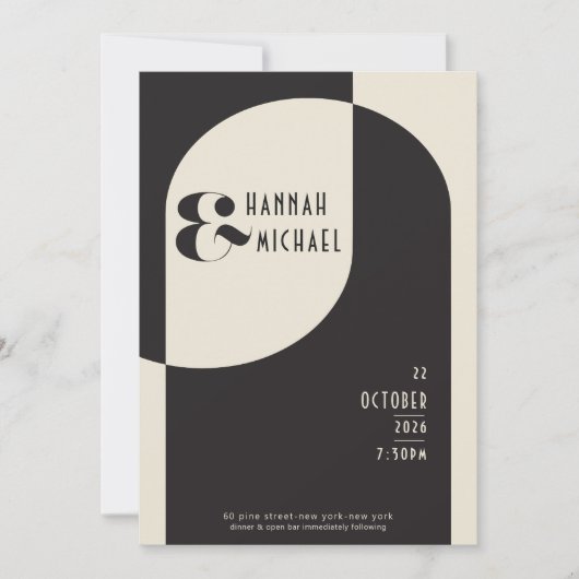 Zwarte vintage bone deco uitnodiging (Voorkant)