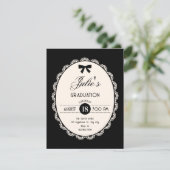 Zwarte vintage bruidsdouche kaart (Staand voorkant)