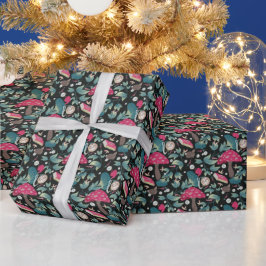 Zwarte Vintage Cottagecore Cadeaupapier