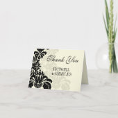 Zwarte Vintage Damast Trouw Bedankt (Voorkant)