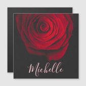 Zwarte vintage foto van een rode roos met een aang (Voorkant / Achterkant)