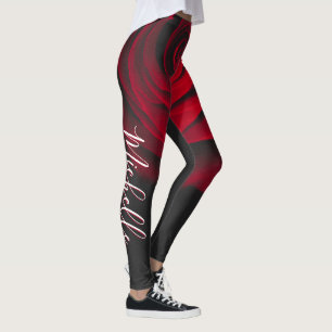 Zwarte vintage foto van een rode roos met op maat leggings