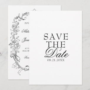 Zwarte Vintage Hoge Klaters Trouwfeest Save The Date