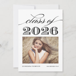 Zwarte Vintage Klasse van 2025 Foto Afstuderen Aankondiging