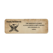 Zwarte Vintage Piratenschedel Adres Etiket (Voorkant)