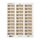 Zwarte Vintage Piratenschedel Adres Etiket (Full Sheet)