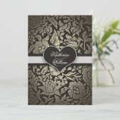 Zwarte vintage repetitie dineruitnodigingen kaart (Staand voorkant)